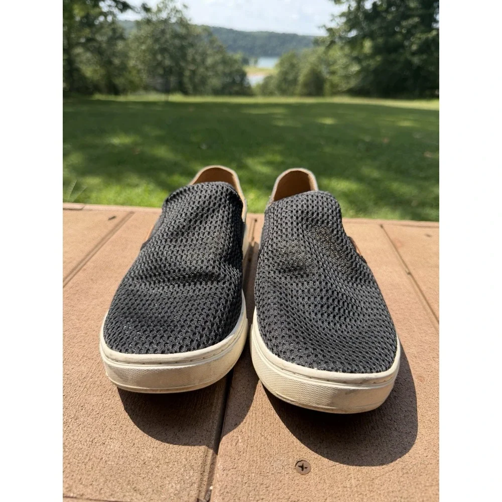 Olukai Pehuea Womens 8 Black Mesh Slip On Sneakers 20271-4040 Casual Shoes